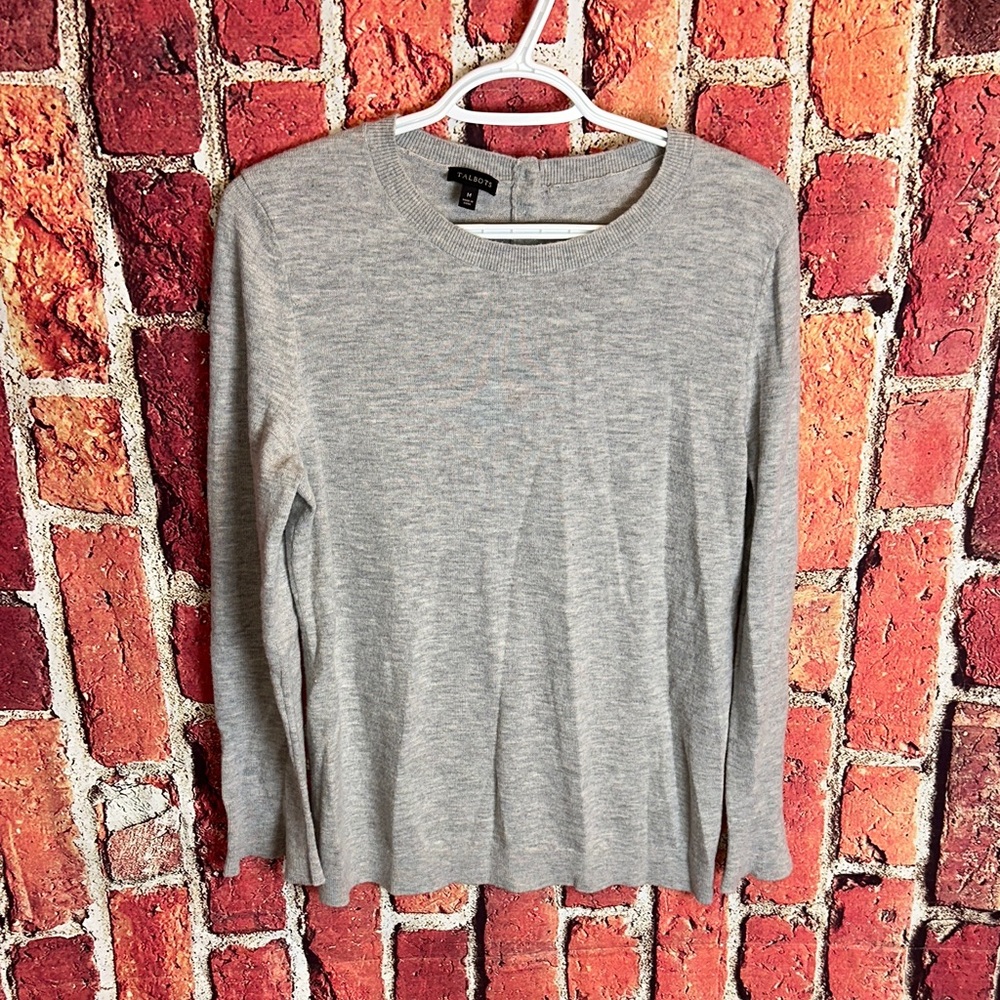Talbots Medium Gray Lambswool Blended Womens Swea… - image 1